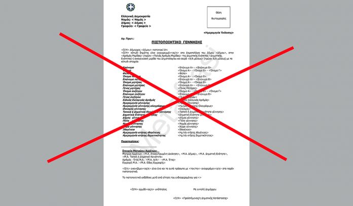 Μόνο ψηφιακά τα πιστοποιητικά γέννησης και οικογενειακής κατάστασης