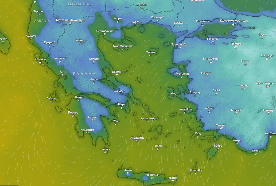 Επιμένει το κρύο-Από Δευτέρα σταδιακή άνοδος της θερμοκρασίας