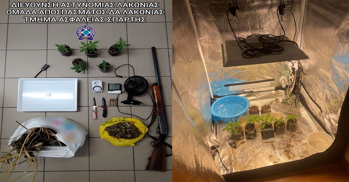Συνελήφθη 22χρονος για ναρκωτικά και όπλα στη Σπάρτη
