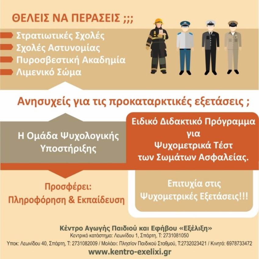 Προετοιμάζεσαι για Στρατιωτικές Σχολές και Σώματα Ασφαλείας;