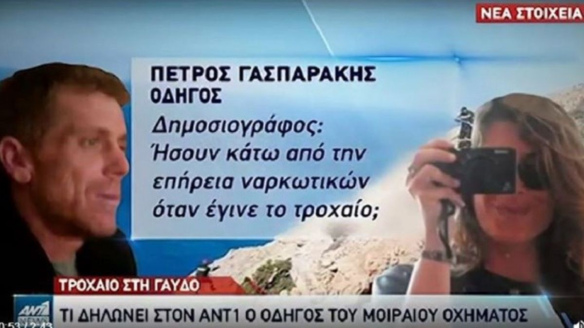 Ανατροπή για το τροχαίο στη Γαύδο: Βρέθηκαν ναρκωτικές ουσίες στο αίμα του οδηγού - Τι απαντά ο ίδιος
