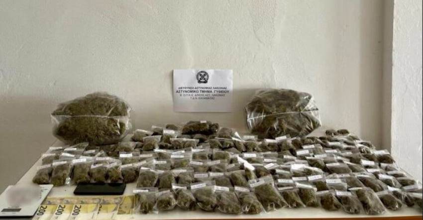 Τρία κιλά κάνναβης σε σπίτια τριών ανδρών στη Μάνη της Λακωνίας