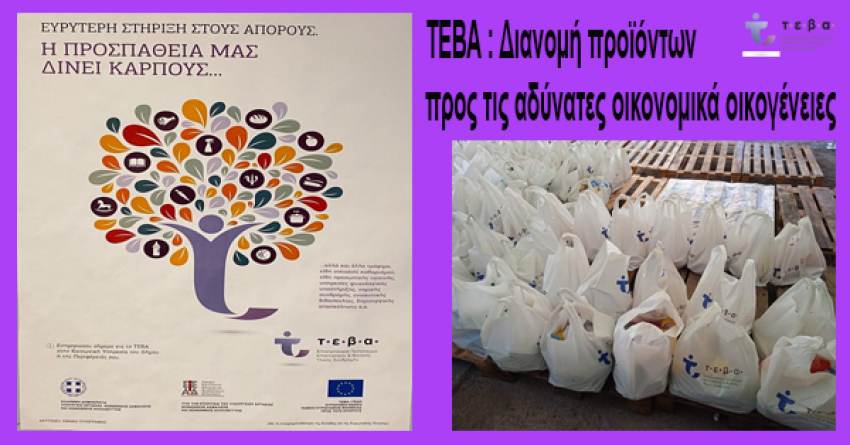 ΤΕΒΑ : Διανομή προϊόντων προς τις αδύνατες οικονομικά οικογένειες της ΠΕ Λακωνίας